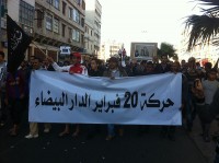 Demonstranten in Casablanca op 9 juni / Bron: Magharebia, Wikimedia Commons (CC BY-2.0)